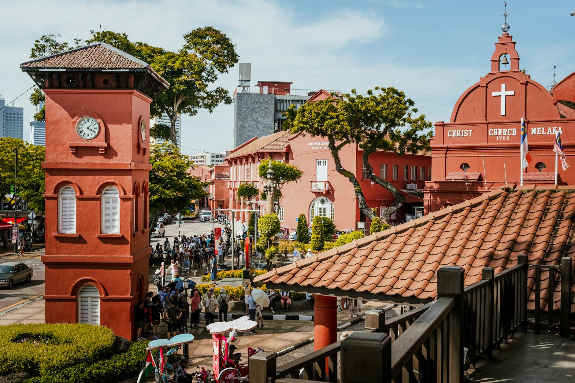Historic Melaka UNESCO World Heritage City with colonial architecture, a popular day trip destination from Kuala Lumpur