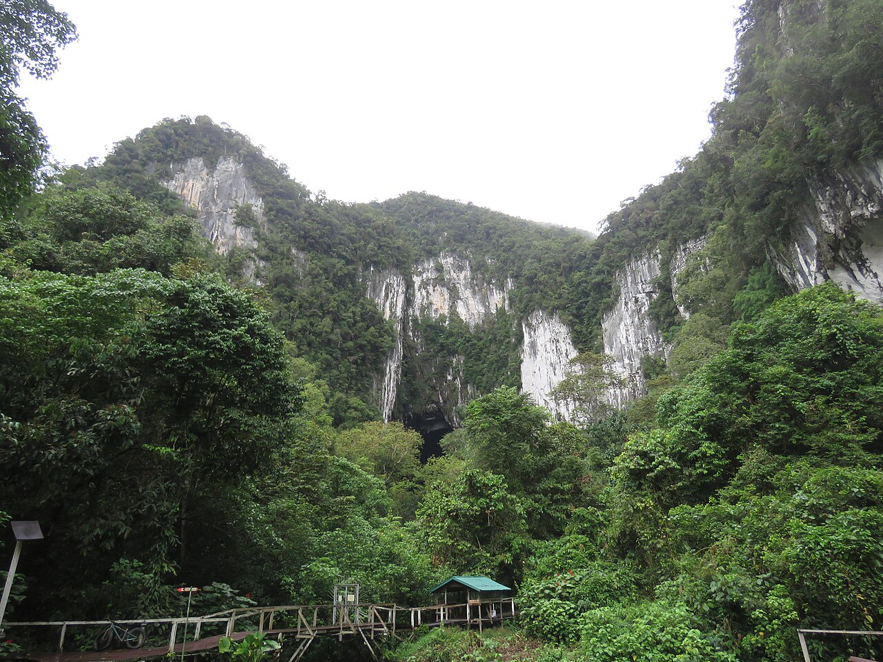 Dramatic cave formations and stalactites inside Mulu National Park cave system in Sarawak Malaysia