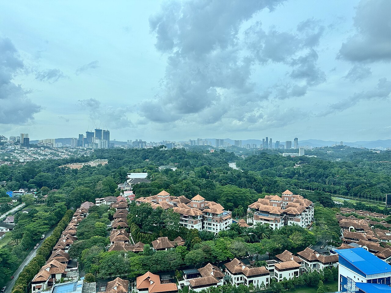 Kuala Lumpur skyline with Petronas Twin Towers at dusk