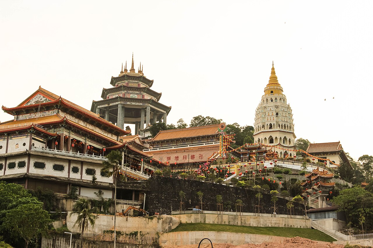 Tiered halls and the pagoda of Kek Lok Si temple in Air Itam, Penang