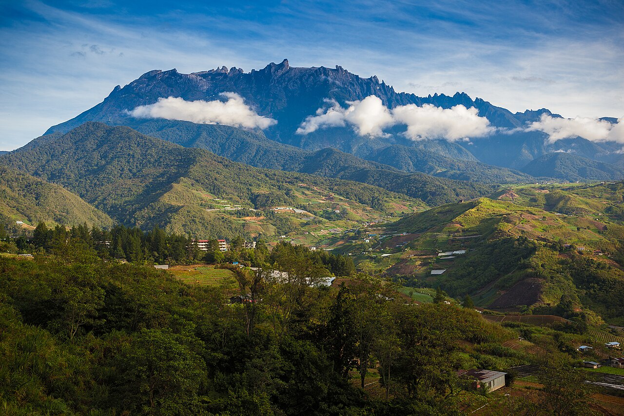 The granite summit plateau of Mount Kinabalu above cloud in the early morning