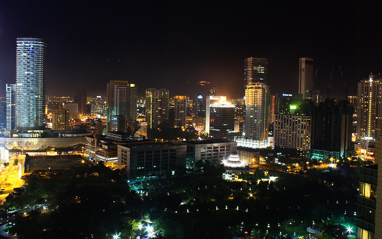 KLCC skyline with the Petronas Towers and surrounding residential and hotel towers in Kuala Lumpur
